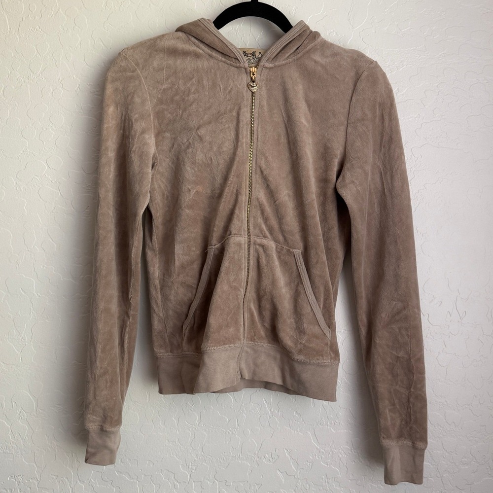Juicy Couture Women's Y2K Hoodie Tan Medium